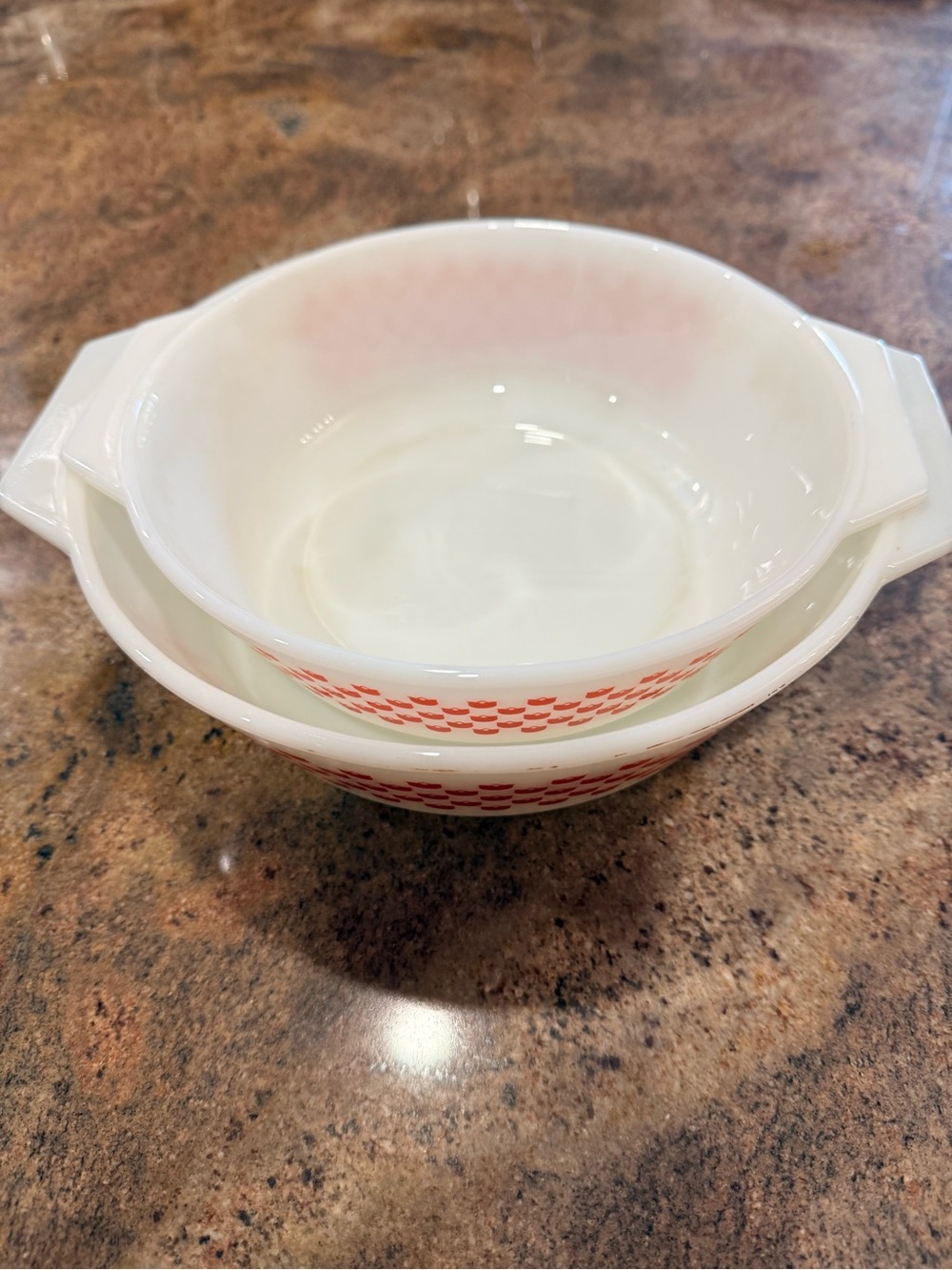 PYREX Vintage JAJ England Rare “Red Tulips” Casserole Dish Set 1970s - Picture 2 of 14